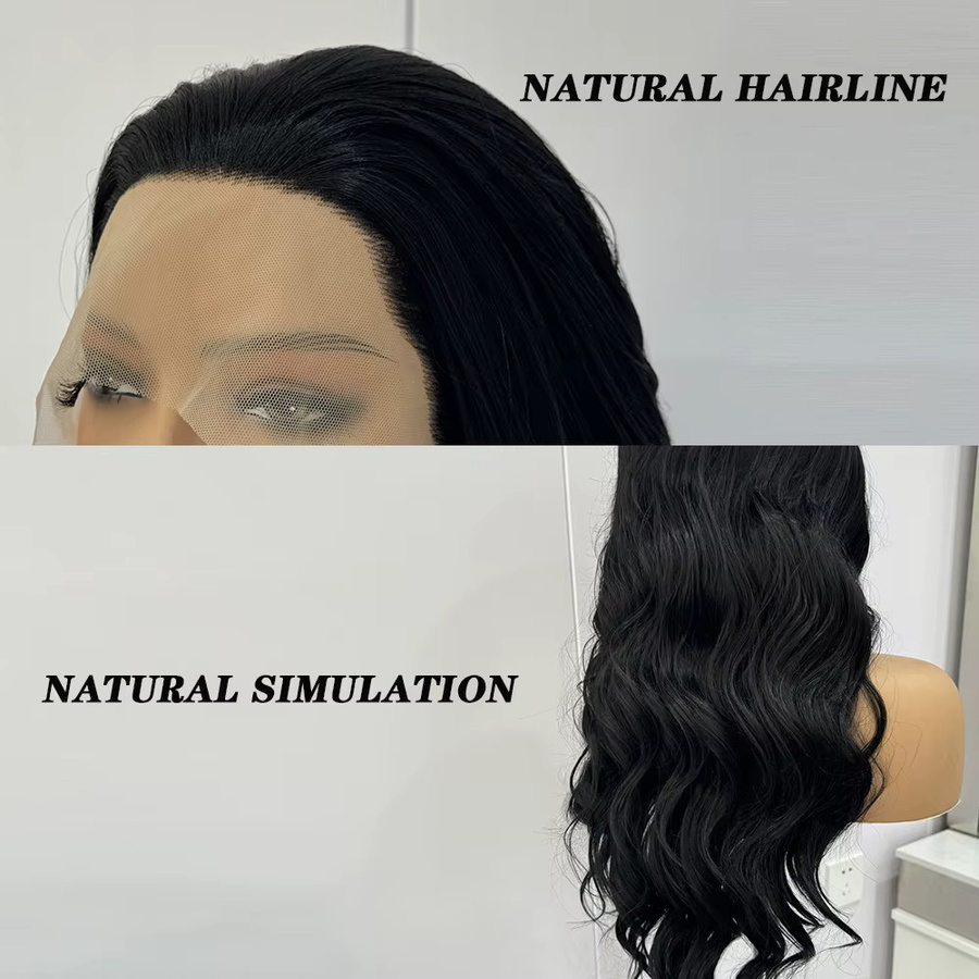 UStyleHair Perücke, schwarz, synthetisch, lang, gewellt, Damen - Bild 5