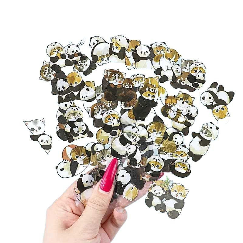 Mofusand 4er Set Wasserdichte Cartoon Haifisch Katze Aufkleber in Multicolour für Handyhüllen, Scrapbook und Tagebuch - Bild 2