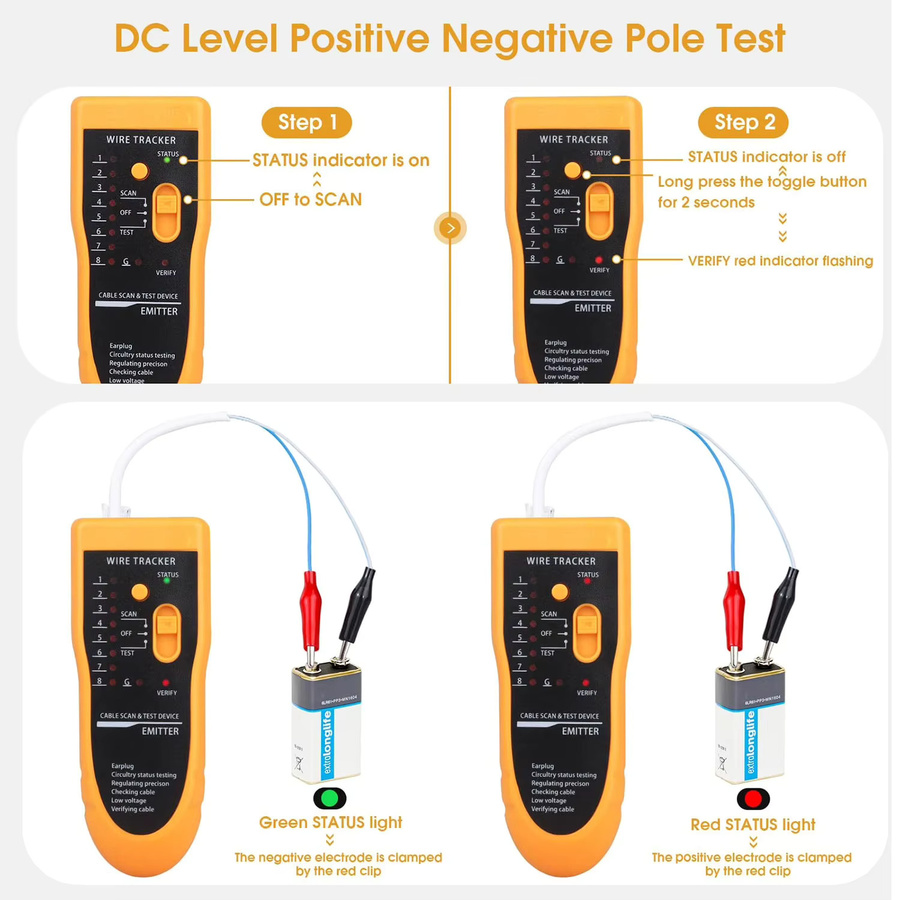 Mythtiger LAN-Netzwerkkabeltester für Cat5 Cat6 RJ45 UTP STP in Gelb - Bild 3