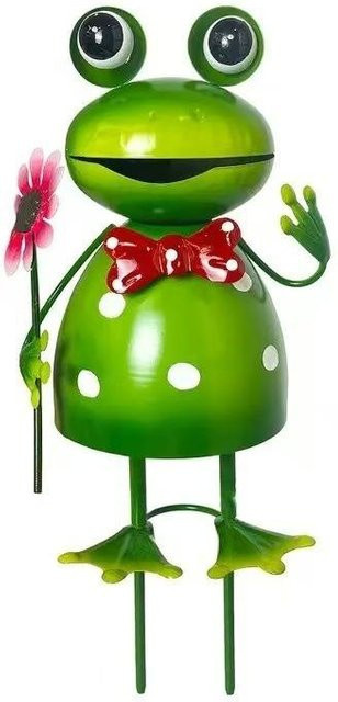 Wasserdichtes Metall-Hängeornament in Form einer Cartoon-Frosch-Figur von A Family Of Home Textiles in Grün - Bild 1