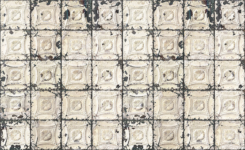 NLXL Wallpaper Brooklyn Tins 01 abstrakte Vliestapete in Weiß im Vintage-Design - Bild 1