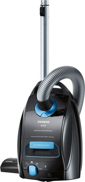 Siemens Q5.0 extreme silencePower VSQ5X1230 Staubsauger mit Beutel, Schwarz - Bild 1
