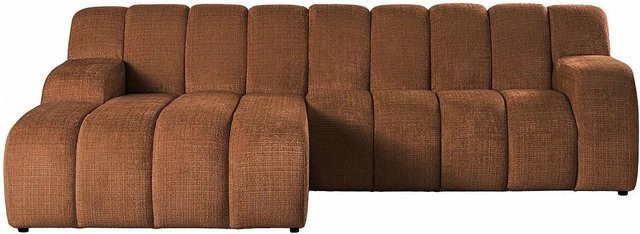 Vente-unique Sofa Beladon in Terracotta mit L-Form und gestepptem Effekt, Breite: 272 cm - Bild 1