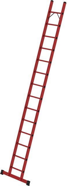 PROREGAL Sprossen-Anlegeleiter aus GFK mit Traverse und 14 Sprossen - Bild 1