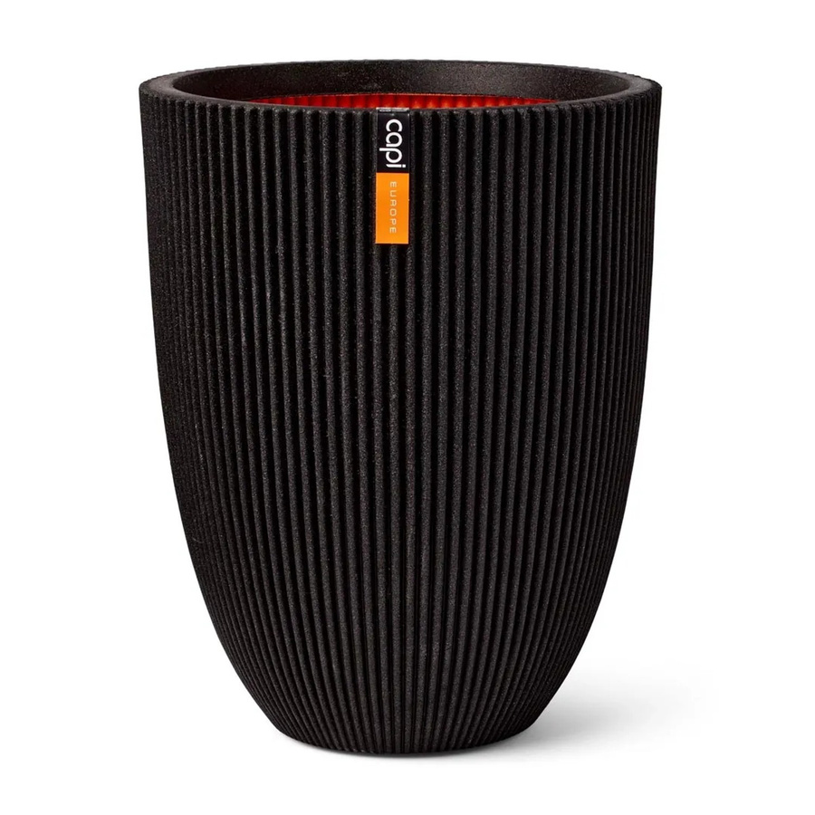 Capi Übertopf Kugel Groove NL in Schwarz, Breite: 34 cm, Höhe: 46 cm - Bild 2