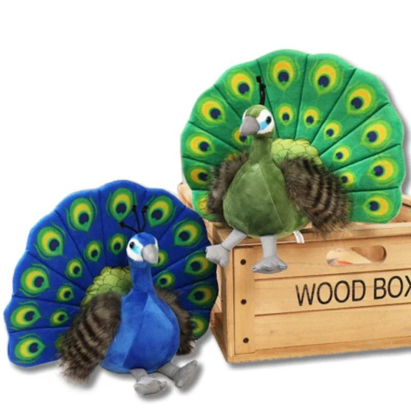 Bai Fen Bai Toys Pfau-Plüschtier grün-blauer Pfau mit ausgebreitetem Schwanz - Bild 2