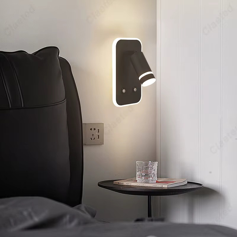 Claeted LED Wandlampe im Nordic Minimalist Design mit USB-Ladefunktion und Touch-Bedienung, Weiß - Bild 2