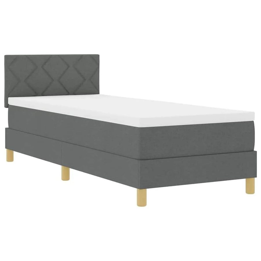 vidaXL LED Boxspringbett mit Matratze Dunkelgrau B/T/H: 80 x 200 x 140 cm mit USB-Anschluss und Unterbettbeleuchtung - Bild 2