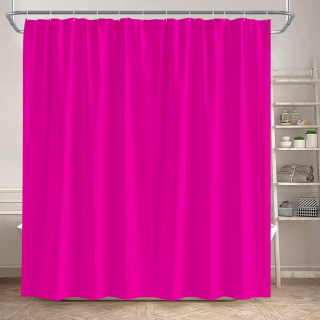 Minimalistischer Duschvorhang aus Polyester von Dai Jiaochuan in Rosa, Blau oder Grün, wasserdicht und schimmelresistent, B: 160 cm, H: 180 cm - Bild 1