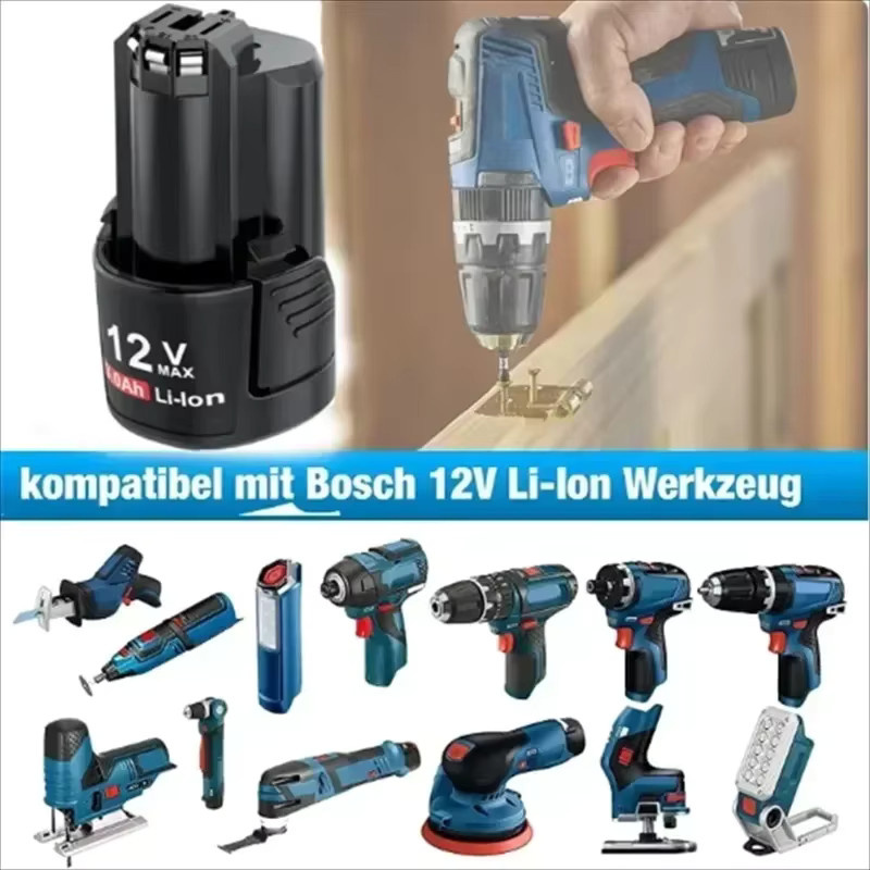 Wiederaufladbarer Ersatzakku 12 V/10,8 V für Bosch BAT411, BAT411A, BAT412, BAT412A, BAT413 Lithium-Ionen Akku - Bild 5