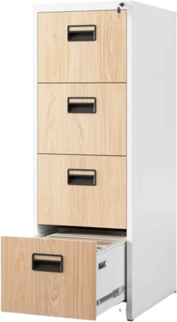 JAN NOWAK Hängeregisterschrank SARA mit 4 Schubladen abschließbar Weiß-Sonoma Eiche B/T/H: 132 x 46 x 62 cm - Bild 1
