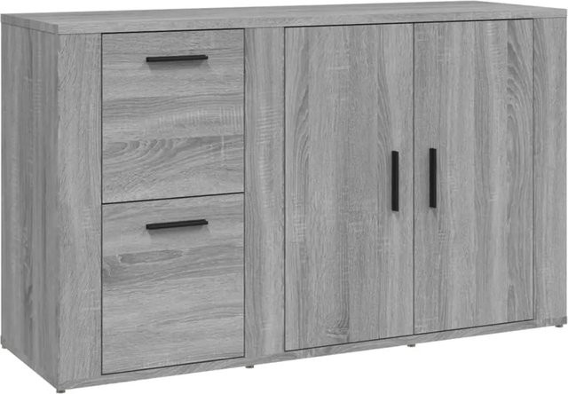 vidaXL Sideboard Grau Sonoma aus Holzwerkstoff B/T/H: 100 x 33 x 59,5 cm - Bild 1