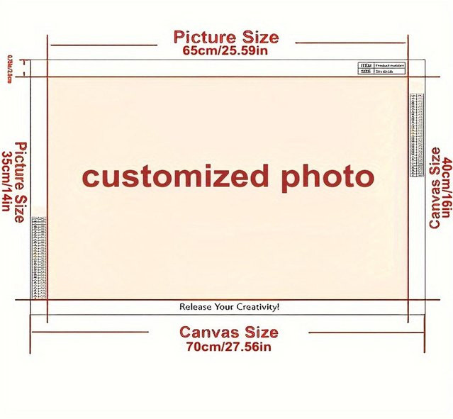 Personalisierte 5D DIY Diamantmalerei als Mystery Kunstwerk mit Harz-Diamanten in Multicolor, B/H: 40 x 70 cm - Bild 1