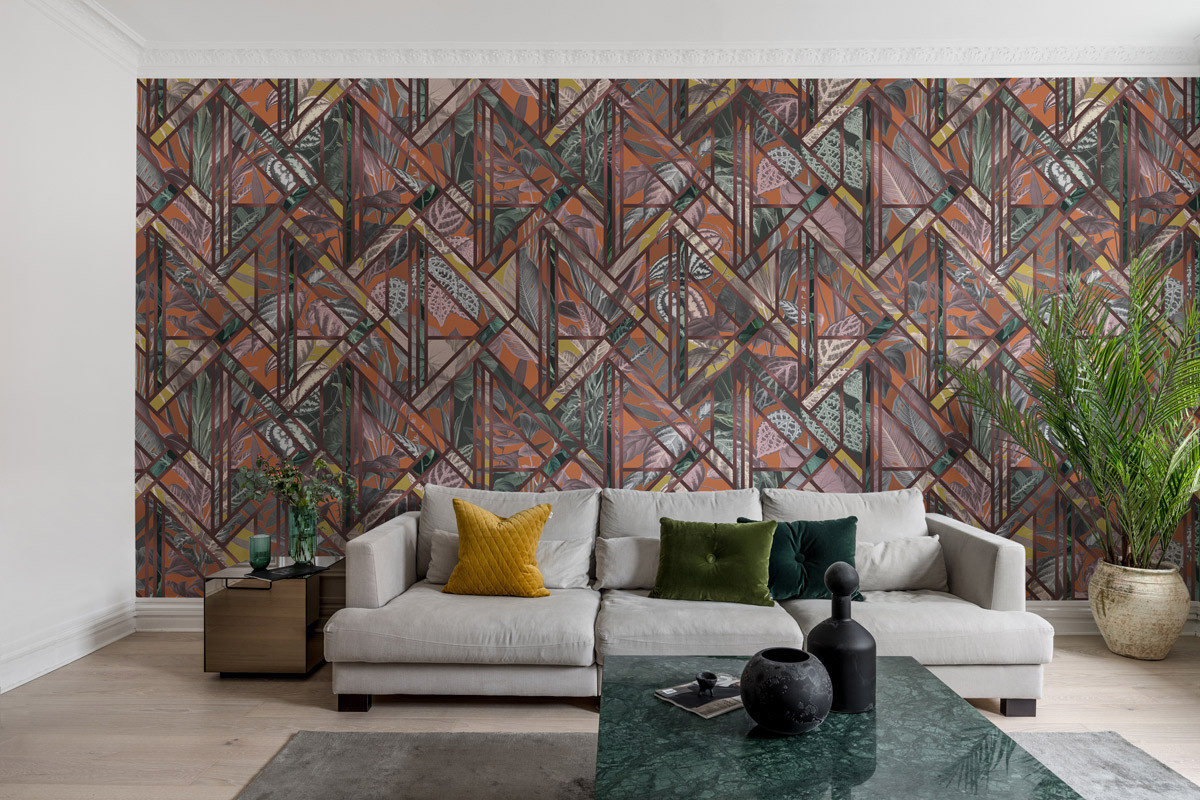 Rebel Walls Mural Chicago Club Ruby Wandtattoo im Art Deco Stil in Rot und Multicolour - Bild 2