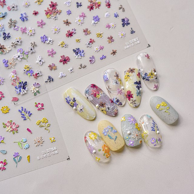 NAILFYOU Nagelaufkleber, Wildblumen, Bunt - Bild 1