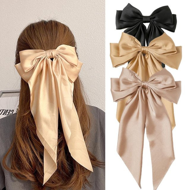 YULIN Haarspangen, große Schleife, Satin, Damen, Mädchen - Bild 1