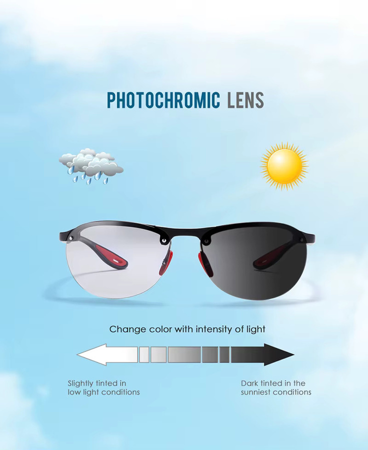 KDEAM Sonnenbrille, randlos, oval, Herren, schwarz, polarisiert, TR90 - Bild 2
