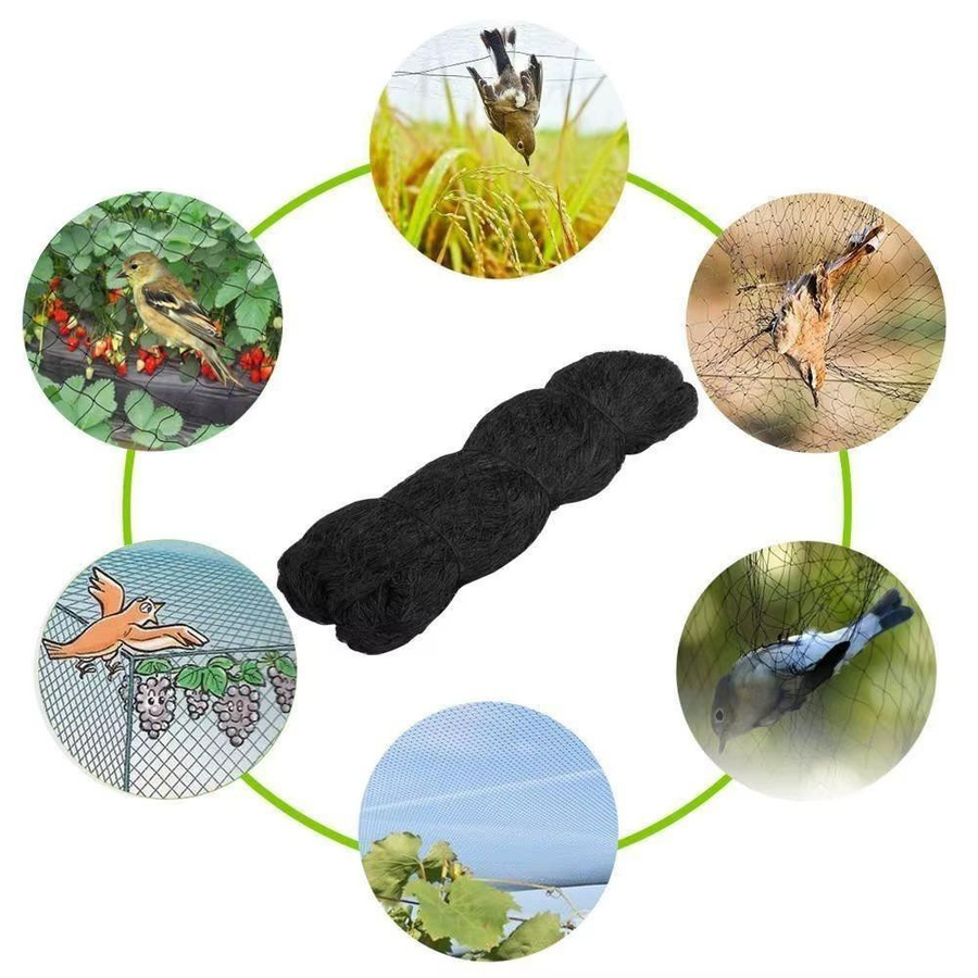 taihaowan Vogelschutznetz aus schwarzem Kunststoff-Nylon zum Schutz von Gartenpflanzen, Obstbäumen und Feldfrüchten, B x H: 8 x 3 m - Bild 5
