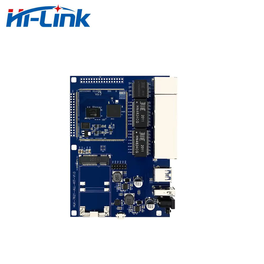 HiLink HLK-7621 Openwrt Gigabit Router Modul Kit Development Board mit USB 3.0/2.0 und PCIe in Blau - Bild 2