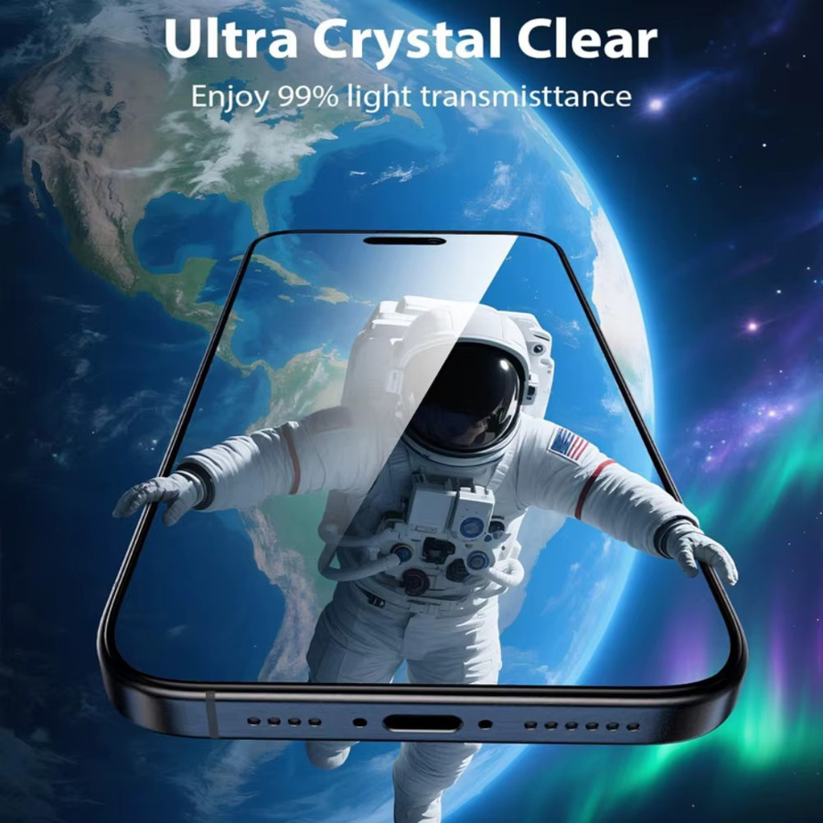 2 Stück ultraklare Displayschutzfolie aus gehärtetem Glas mit 9H Härte für Apple iPhone 17 16 15 14 13 12 11 Pro Max Plus und 17 Air in Transparent - Bild 4