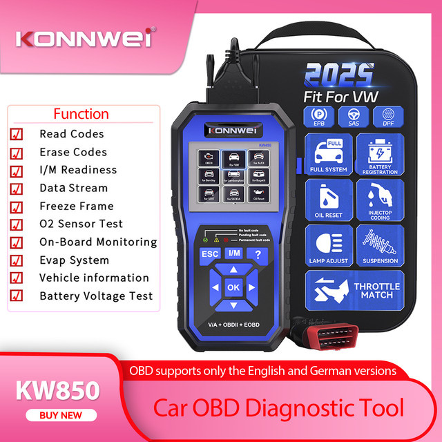 KONNWEI KW 450 OBD2-Diagnosetool Komplettsystem für VW Audi SEAT SKODA mit ABS Airbag Öl EPB DPF SRS und TPMS Reset Funktionen - Bild 1