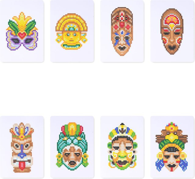 Huacan 8er Set Diamond Painting Porträt 5D DIY Mosaik Illustration in Mehrfarbig - Bild 1