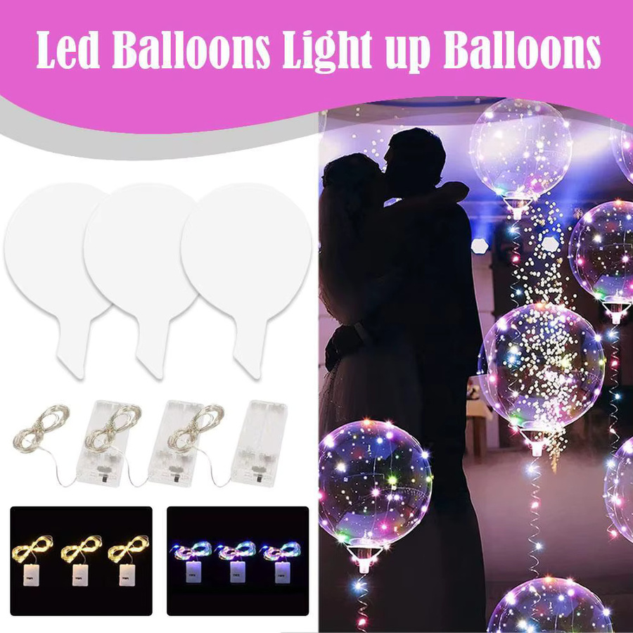Transparente LED-Leuchtwellenballons aus Kunststoff für Hochzeiten, Geburtstage und Feierlichkeiten - Bild 2