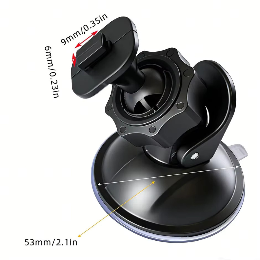 QXNY Universal 360 Grad rotierende Saugnapfhalterung für Action-Kameras und Auto-DVR in Schwarz - Bild 4