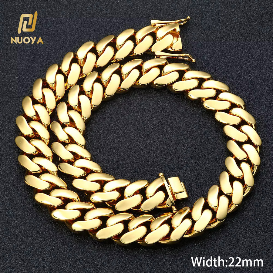 ESKEEM Halskette Miami Cuban Link, 18K vergoldet, Herren - Bild 4