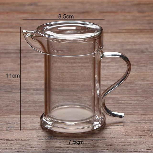 Doppelschichtige Teekanne aus Glas in Grau von Simplistic Living Home - Bild 1