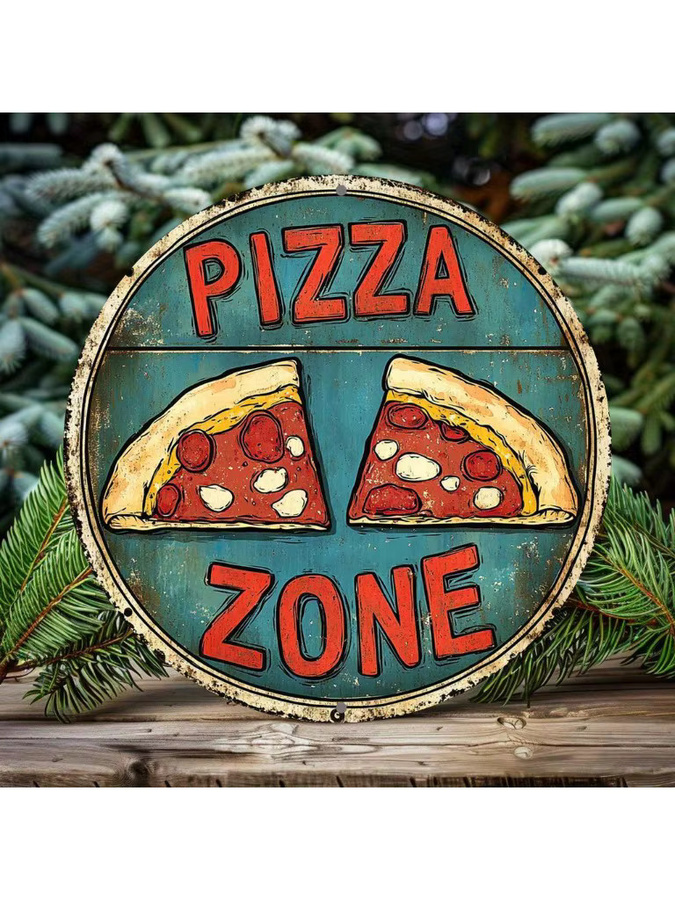 Potdemiel Vintage Pizzazone Aluminiumschild rund, Mehrfarbig, Durchmesser: 20,32 cm - Bild 5