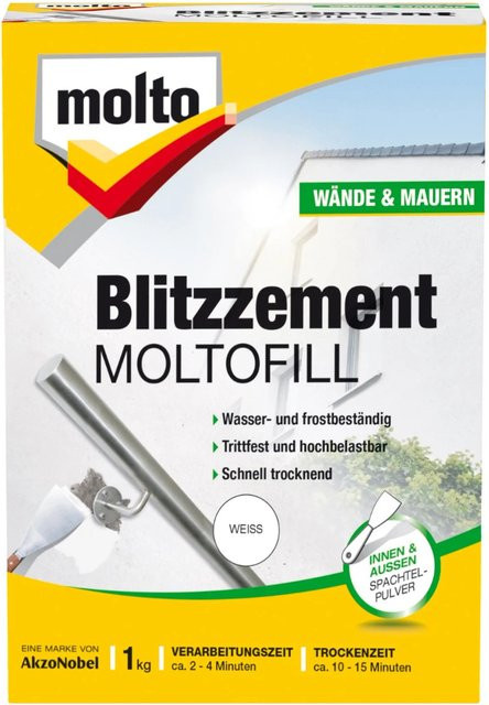 Molto Blitzzement Moltofill Spachtelpulver Weiß 1 kg - Bild 1
