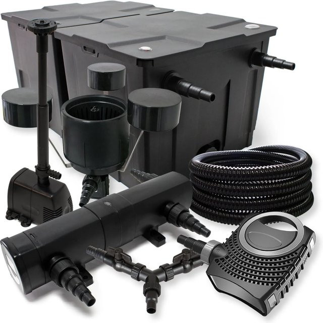 Sunsun Teichfilter Set Schwarz mit UVC Neo8000 70W und Skimmer für bis zu 60000 Liter - Bild 1