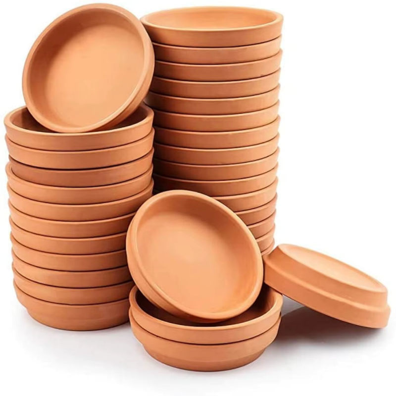 24 Stück Terra Cotta Pflanzenschalen aus Ton in Braun für 2 bis 3 Zoll Blumentöpfe - Bild 2