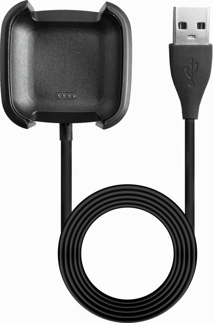 Fitbit USB Smartwatch Ladegerät für Versa 2 und Versa SE in Schwarz - Bild 1
