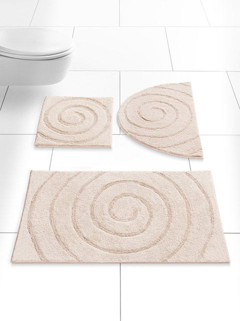 Badteppich Heine Home in Sand und Beige aus 100% Baumwolle mit grafischem Design, rechteckig und für Fußbodenheizung geeignet - Bild 1