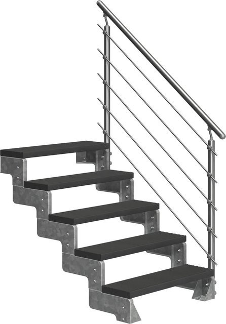 DOLLE Außentreppe Gardentop 5 TRIMAX mit Geländer, 100 cm, anthrazit - Bild 1