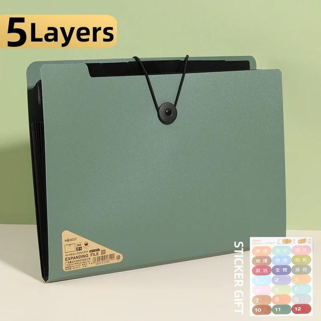 Yiran Furniture A4 Aktenordner Aufbewahrungstasche aus PP in Schwarz, Beige oder Grün - Bild 1