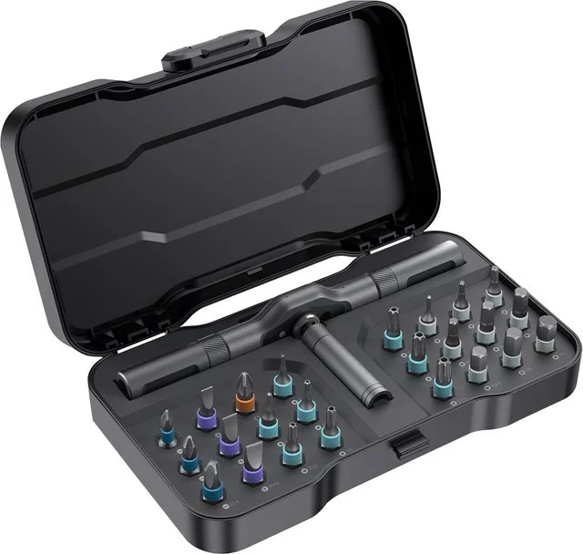 VMAN Pro 24/30-in-1 magnetisches Ratschenschraubendreher-Set in Schwarz mit Torx und Phillips Bits für die Präzisionsreparatur von Elektronik und Smartphones - Bild 1