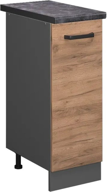 Vicco Apothekerschrank R-Line Goldkraft Eiche/Anthrazit, B/T/H: 30,0 x 20,63 x 81,6 cm - Bild 1