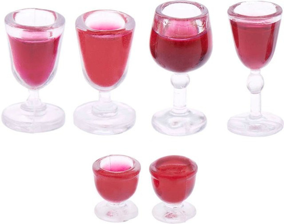 Rico Design Miniatur Weingläser 6-teiliges Set