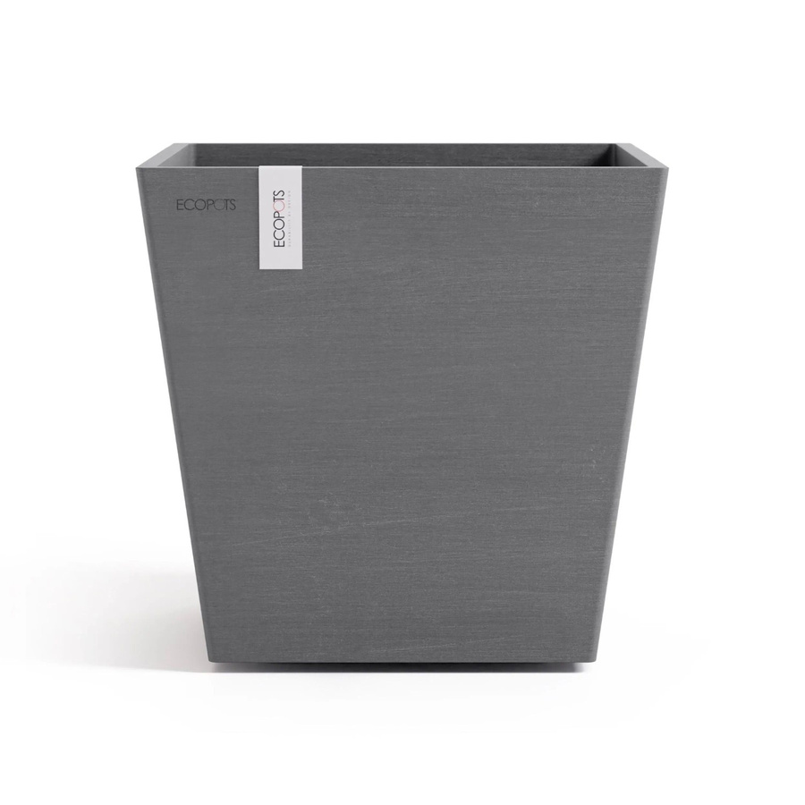 Ecopots Pflanztopf Rotterdam Grau aus recyceltem Kunststoff, Durchmesser: 25,2 cm, Höhe: 24,5 cm - Bild 2