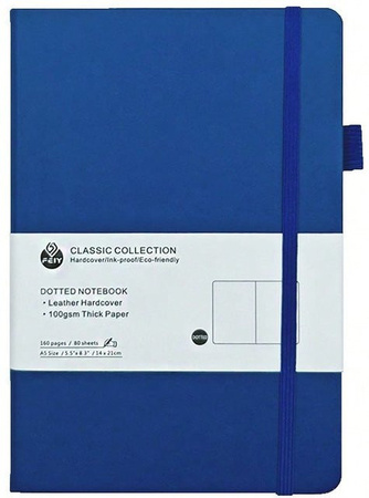 XYNN Notizbuch A5 gebunden mit Punktraster in Blau und Hardcover-Einband