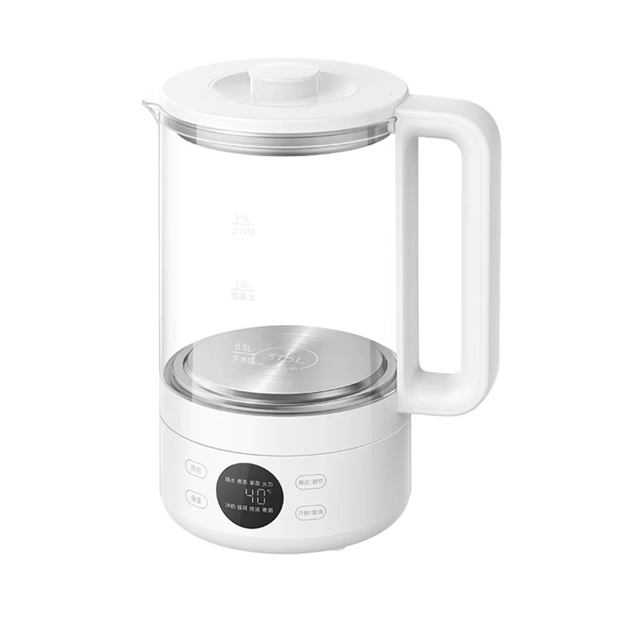 MIJIA Multifunktionaler Gesundheitskessel S1 in Weiß und Transparent mit 1,5 l Volumen, 1000 W Leistung, Borosilikatglas und 316L Edelstahl-Heizplatte - Bild 4