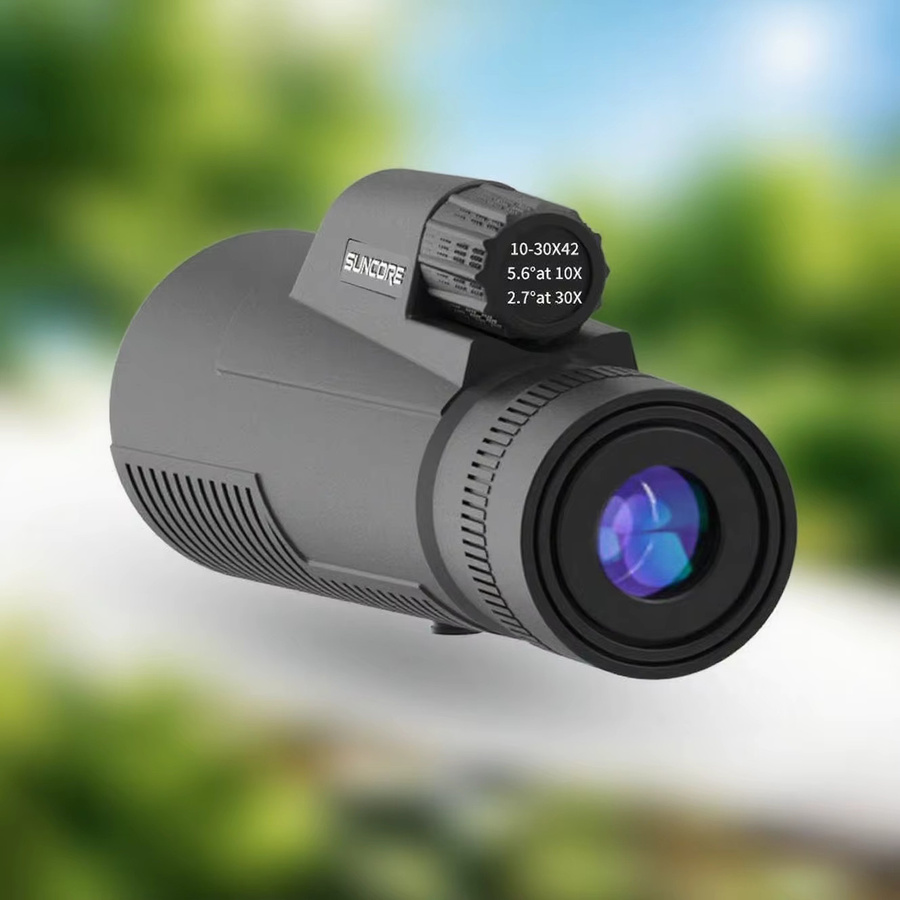 SUNCORE Mountain Lion 10-30x42HD Monokular in Schwarz mit Smartphone-Adapter für Outdoor und Reisen - Bild 4