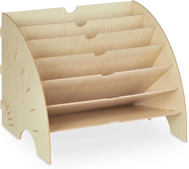 Relaxdays Dokumentenablage aus MDF in Beige mit 6 Fächern für A4 - Bild 1
