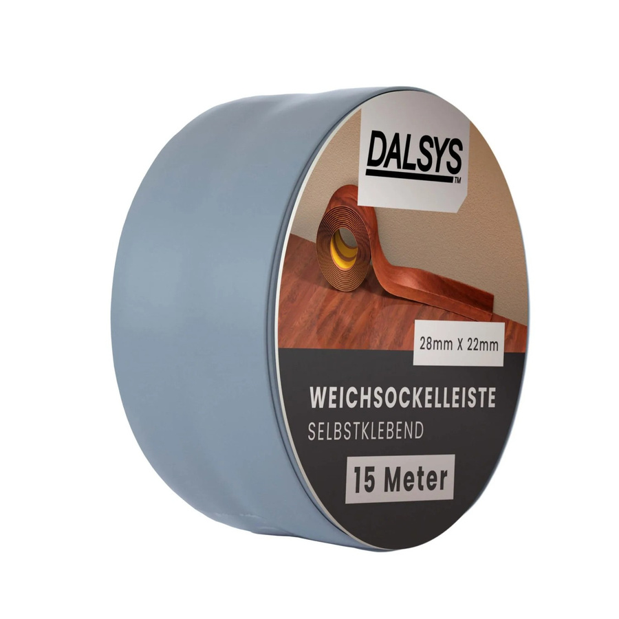 Dalsys Weichsockelleiste selbstklebend aus PVC in Dunkelgrau, 15m Fußbodenleiste - Bild 2