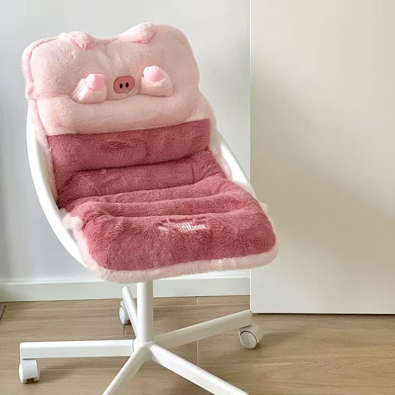 Kawaii Plüschkissen in Pink als ergonomische Rückenlehne und Sitzpolster für Stuhl und Büro - Bild 2
