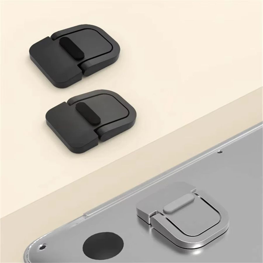 2er-Set tragbarer Mini-Laptopständer aus Zinklegierung in Schwarz, faltbarer und verstellbarer Laptop-Riser für MacBook und Notebook - Bild 2