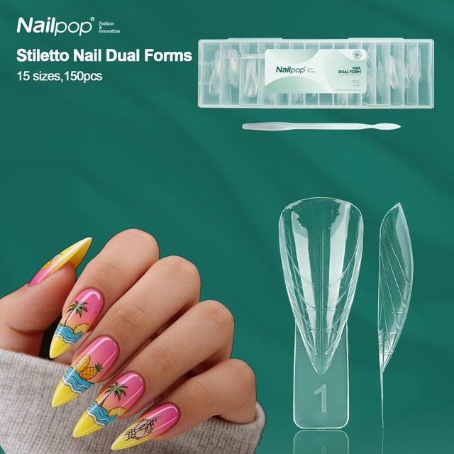 Nailpop Nagelformen, 15 Größen, Transparent, 150 Stück - Bild 1